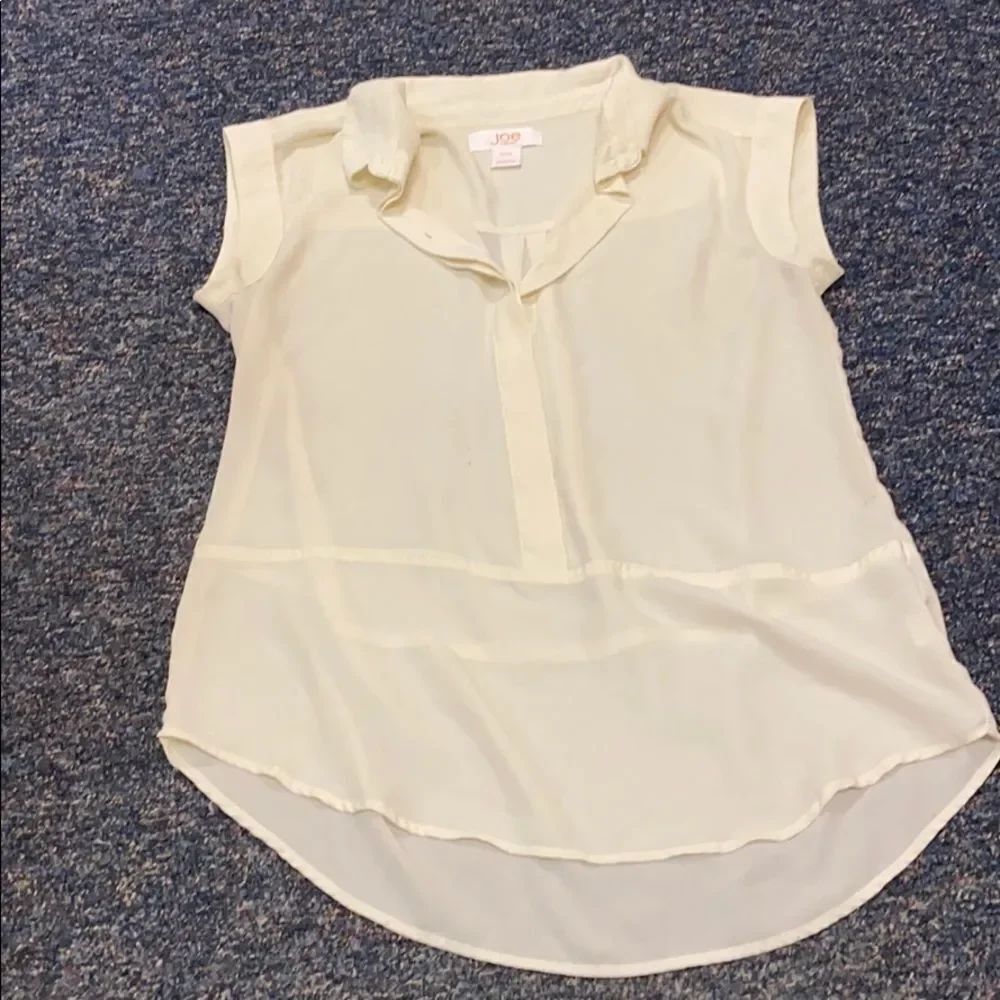 Joe Fresh Cream Button Down Sleeveless Blouse sz.M
